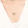 14ct yellow gold necklace hearts 6 diamonds