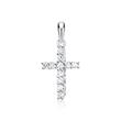 14ct white gold pendant cross diamond 0,15ct