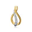 14hoops yellow gold pendant 2 diamonds 0,012ct