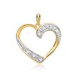 14 karaat geelgouden hanger hart 7 Diamanten