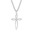 Cross necklace 14 carat white gold diamond