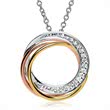 Tricolor pendant 14ct gold diamonds