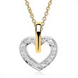 Heart pendant 14ct gold diamonds