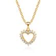 Necklace heart 14ct gold 20 diamonds