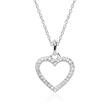 Diamond Necklace Heart In 14ct White Gold