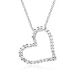 Heart pendant in 14ct white gold with diamonds