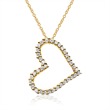 Heart pendant in 14ct gold with diamonds