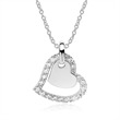 Heart chain in 14ct white gold with diamonds