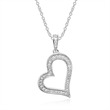 14ct white gold heart chain with diamonds