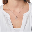 14ct white gold heart chain with diamonds