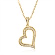 Necklace and heart pendant in 14ct gold with diamonds