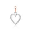 Hart ketting 14 karaat roségouden Diamanten