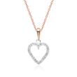 Hart ketting 14 karaat roségouden Diamanten