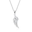 Pendant wings in 14ct white gold with diamonds