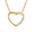 Heart necklace in 14ct gold with diamonds