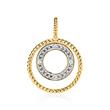 Circle Pendant Made Of 14ct Gold With Diamonds