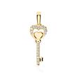 Pendant key in 18ct gold with diamonds