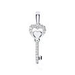 Llave de cadena de oro blanco 18 quilates con diamantes