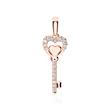 Pendant key in 18ct pink gold with diamonds