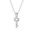 Chain key in 18ct white gold with diamonds