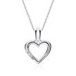 Heart pendant in 18ct white gold with diamonds