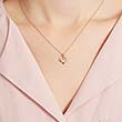 Heart chain in 14ct rose gold with diamonds