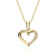 Pendant heart of 18ct gold with diamonds