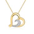 Heart necklace in 14K gold with diamond