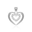 Heart pendant in 14ct white gold with diamonds