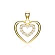 Pendant hearts in 14ct gold with diamonds