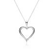 14k witgouden hart ketting met Diamant