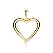14ct Gold Pendant Heart With Diamond