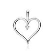 14ct White Gold Heart Chain With Diamond