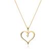 Pendant heart in 14ct gold with diamond