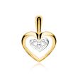 Colgante de corazón para mujer en oro 14 quilates con diamantes