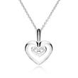 Necklace heart for ladies 14K white gold with diamonds