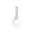 Pendant in 14K white gold with pearl and diamonds