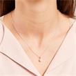 Ketting in 14k wit goud met parel en Diamanten