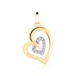 Heart pendant in 14K gold with diamonds
