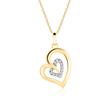 Heart chain in 14K gold with diamonds