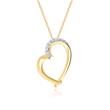 Necklace heart of 14K gold with diamonds