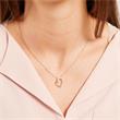 Necklace heart of 14K gold with diamonds