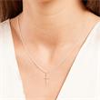 Damen Halskette Kreuz aus 585er Weißgold mit Diamanten