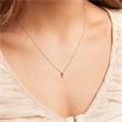 14-karaats roségouden damesketting met Diamant