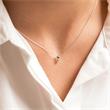 Necklace and pendant in 585 white gold with diamond