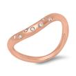 Red gold ring 14ct alloy with seven diamonds