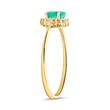Emerald Ring Diamonds 0,353 Hoops Total Yellow Gold