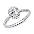 Halo ring 950 platinum with diamonds