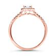 Halo ring 14 karaat roségoud met Diamanten