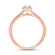 Anillo halo 14 quilates oro rosa con diamantes